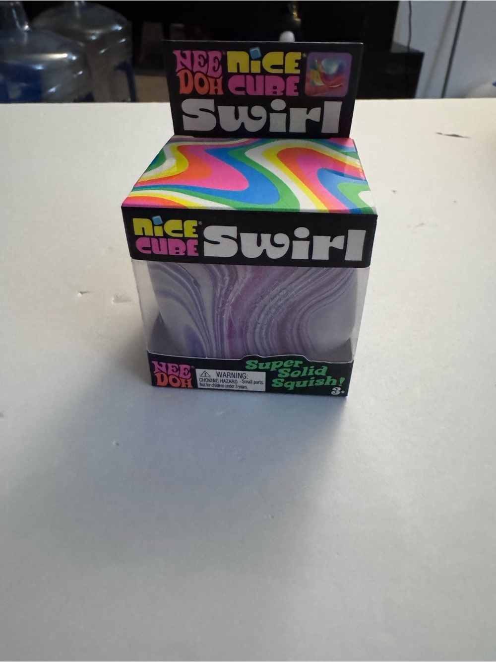 Nee Doh Nice Cube Swirl Kids Squishy Toy - Purple